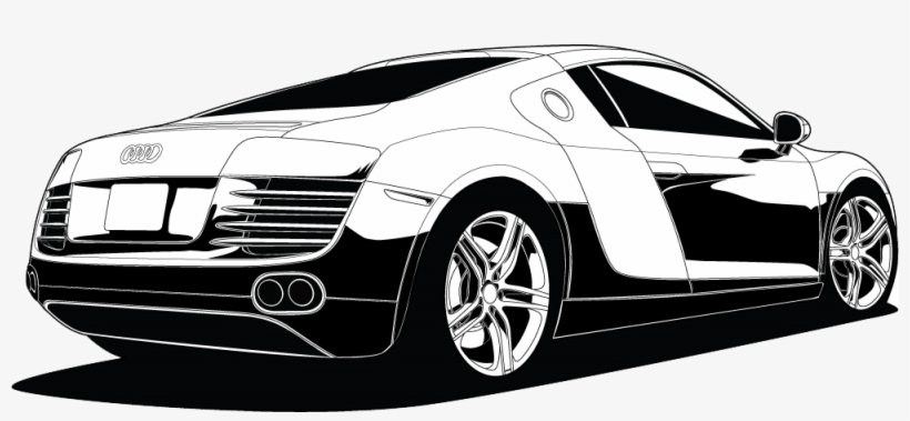 1000 X 414 26 - Audi R8 Car Vector, transparent png #7770866