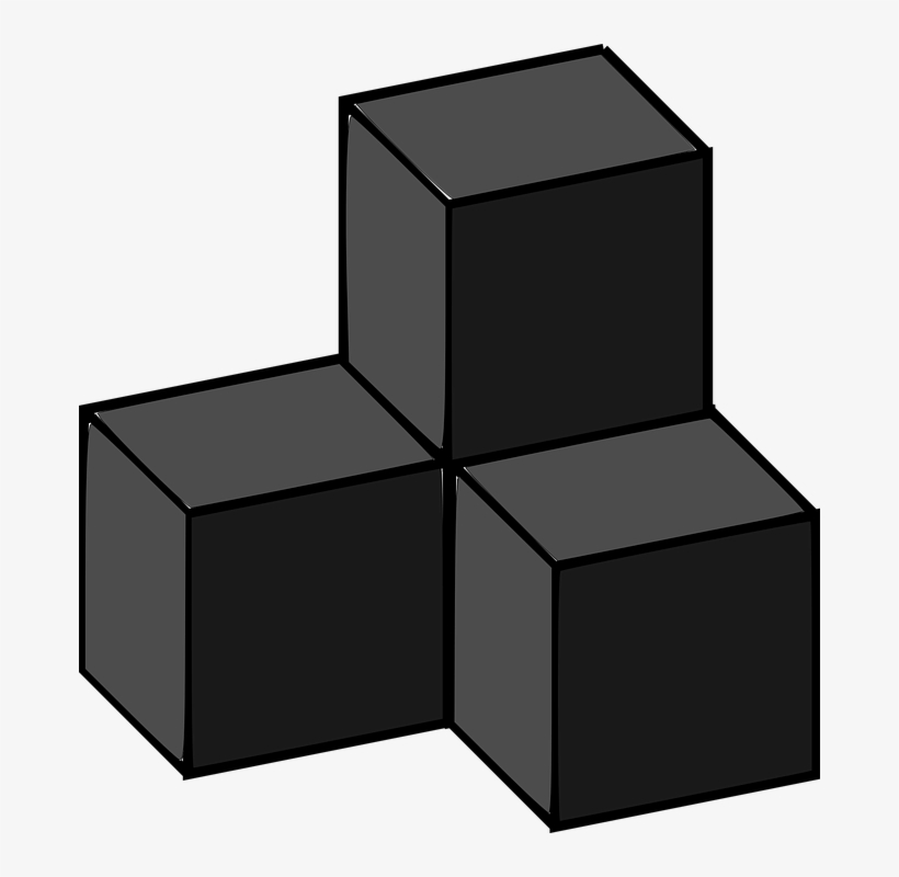 Building Blocks, Tetris, 3d, Blocks, Toys, Cubes, Game - Black And White Building Blocks, transparent png #7771648