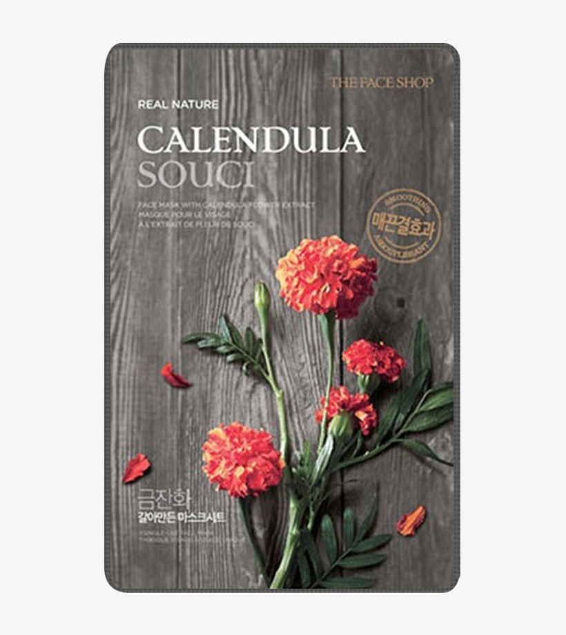 Thefaceshop Realnature Calrndulasouci Mask Copy Copy - Face Shop Calendula Mask, transparent png #7772791
