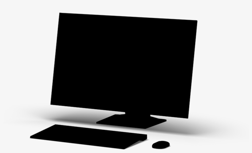 Computer Silhouette - Led-backlit Lcd Display, transparent png #7772858