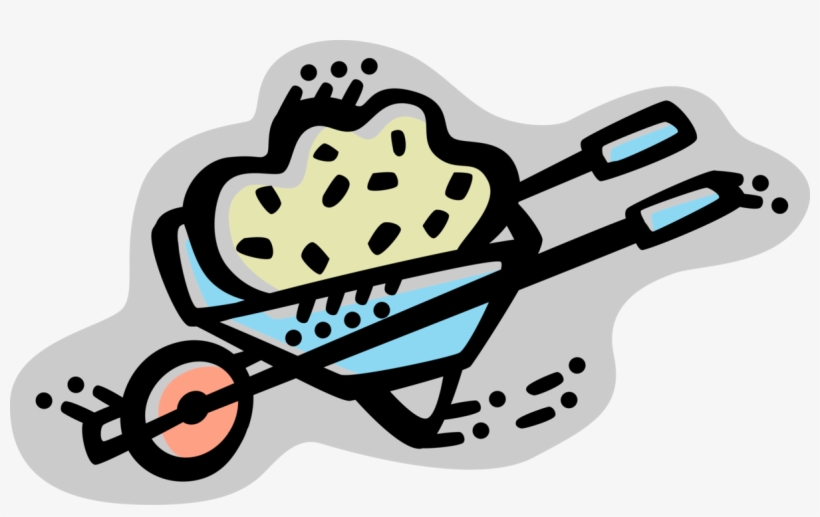 Vector Illustration Of Hand-propelled Wheelbarrow For, transparent png #7772937