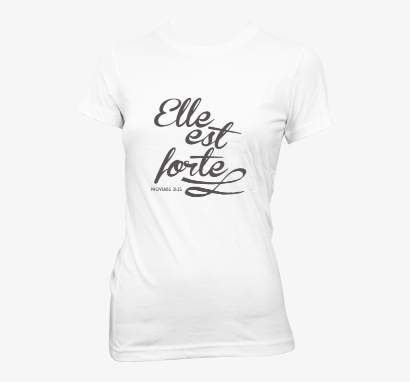 Elle Est Forte White Ladies T-shirt - Water Ski T Shirt, transparent png #7774076