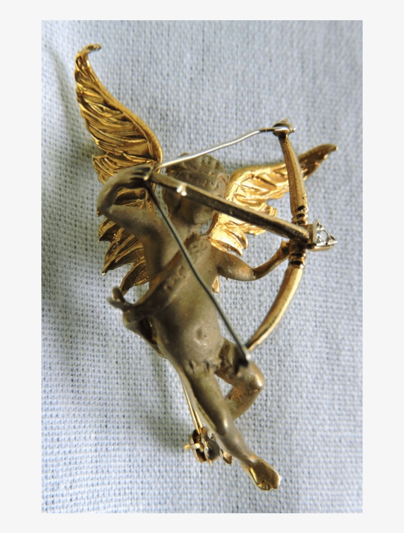 Victorian German 19th Century 8kt Gold & Diamond 'cupid - Brass, transparent png #7775515