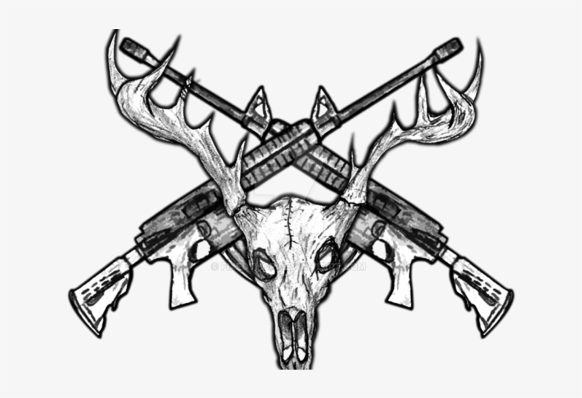 Rifle Clipart Skull Crossed - Illustration, transparent png #7775857
