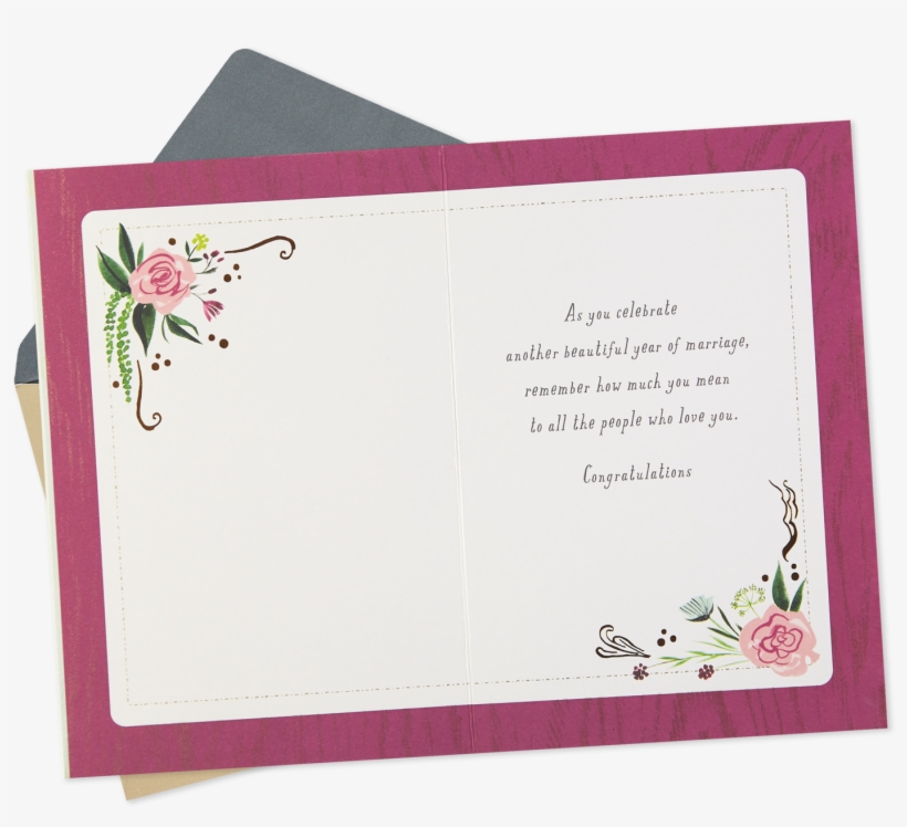 Heart And Flowers With Glitter Anniversary Card - Paper, transparent png #7776294