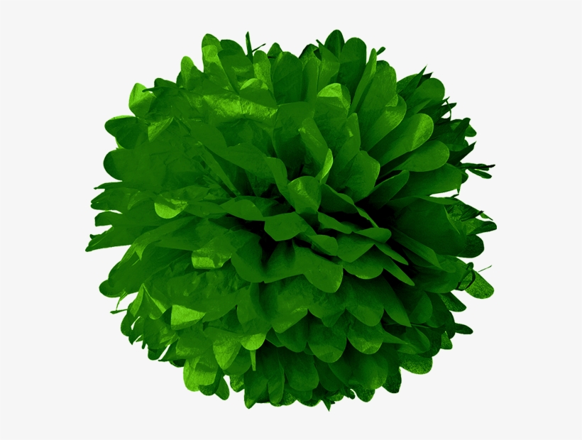 Dark Green Tissue Pom Poms - Orange Pom Poms Png, transparent png #7776378