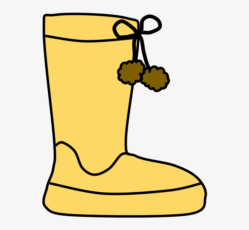 Boots, Pom-poms, Snow, Rain, Yellow, Tan, Png - Snow Boot, transparent png #7776621