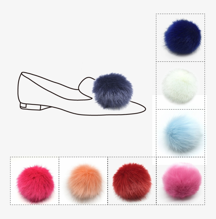 Fashion Solid Color Pom Poms Faux Rabbit Fur Diy Pompom - Wool, transparent png #7776670
