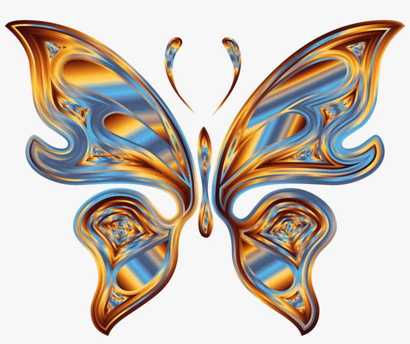 Big Image - Rainbow Butterfly Png Transparent, transparent png #7776717