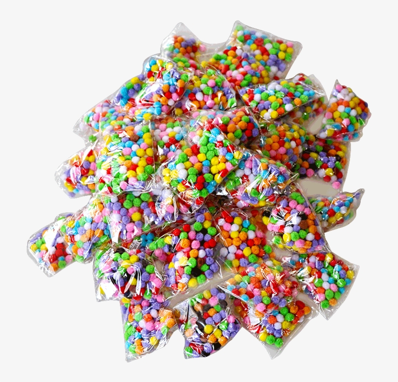 Assorted 8mm Mixed Color Soft Fluffy Pom Poms-800x800 - Illustration, transparent png #7776922