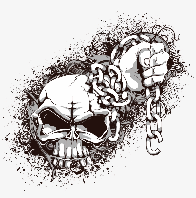 And Symbolism Human Skull Crossbones Png Free Photo - Skull Chain Vector, transparent png #7777892
