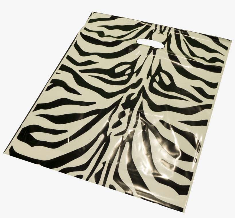 100 15″ X 18″ X 3″ Zebra Print Design Polythene Carrier - Pattern, transparent png #7778522