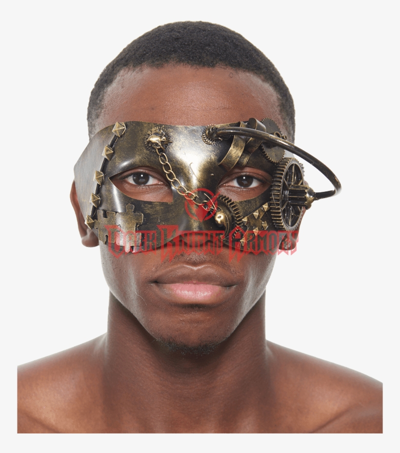Gold Steampunk Masquerade Mask - Barechested, transparent png #7778837