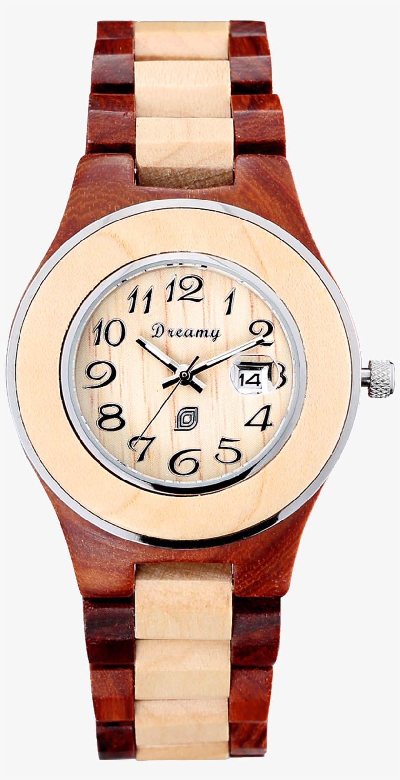 Women's Wooden Watch Maple & Rosewood $82usd Designed - Analog Watch, transparent png #7781394
