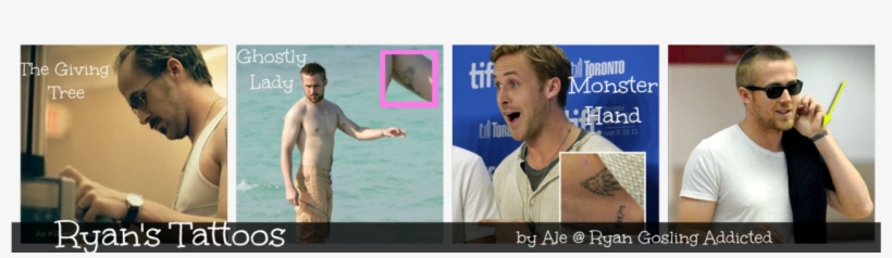 If You Are Wondering About Ryan's Real Tattoos - Ryan Gosling Tattoos, transparent png #7781447
