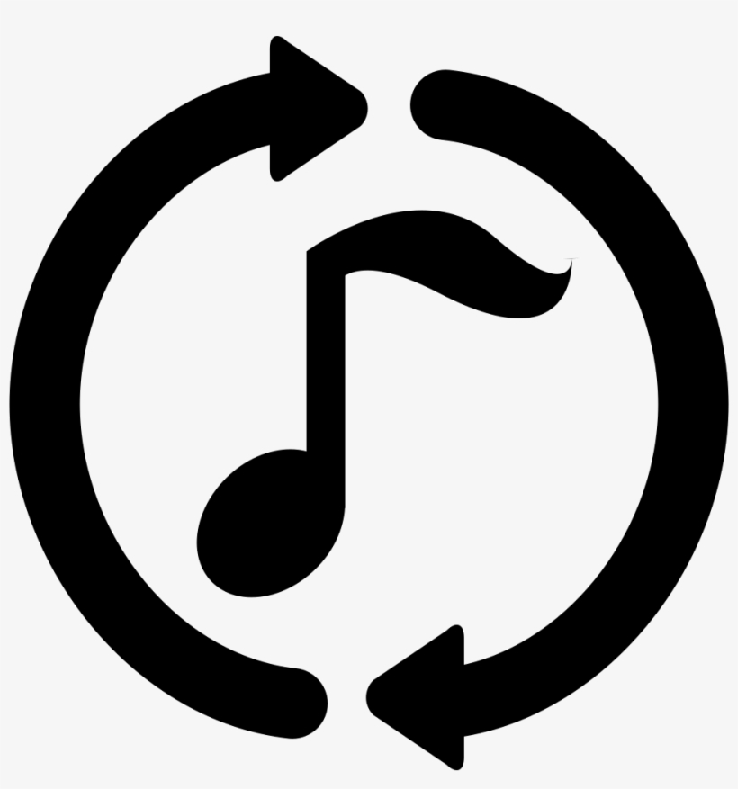 Music Note With Loop Circular Arrows Around Comments - Music Loop, transparent png #7781675