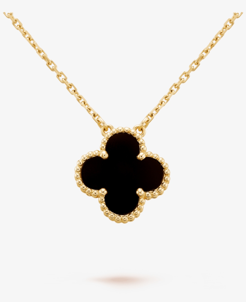 Vintage Alhambra Pendant - Van Cleef Necklace Green, transparent png #7782105