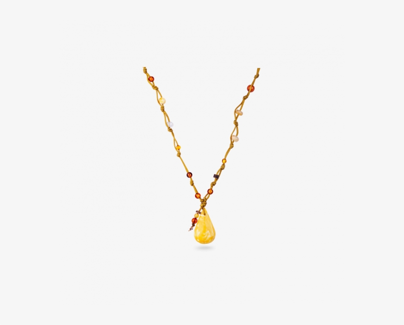 Necklace With Amber Pendant In Matt - Necklace, transparent png #7782139