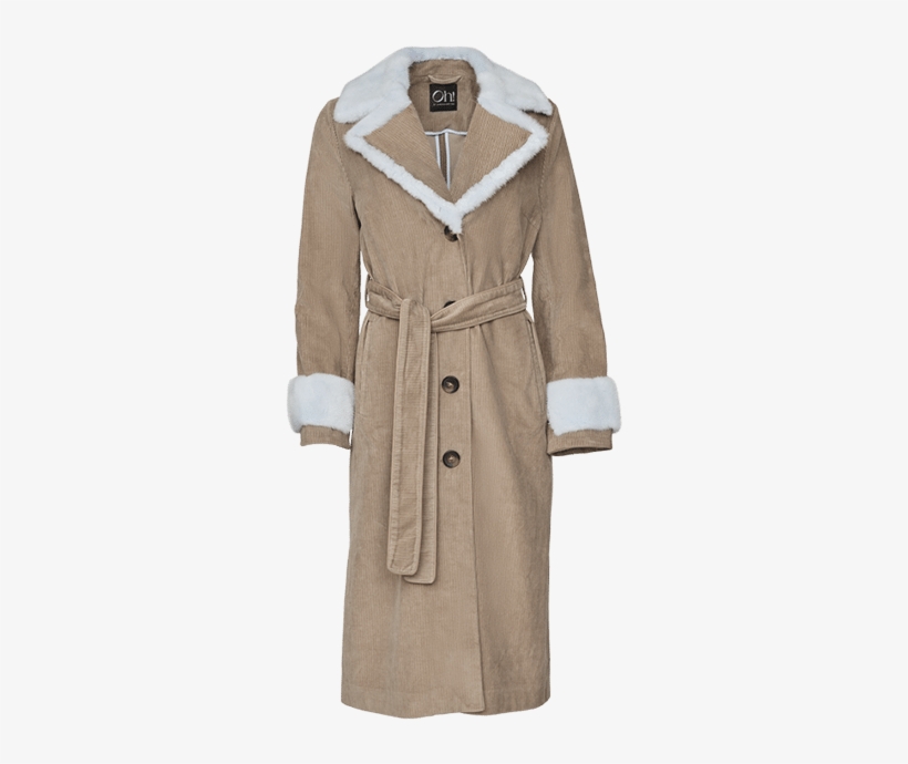 Wes Corduroy Trench Coat - Overcoat, transparent png #7782314