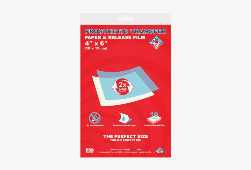 Prosthetic Transfer Paper & Release Film 10 Pack - Graphic Design, transparent png #7782966