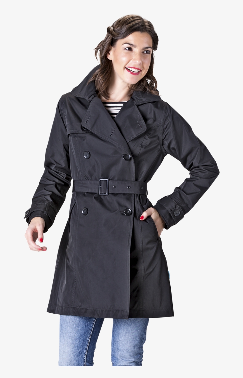 Exclusive Trench Coat Broadway Black - Overcoat, transparent png #7783308