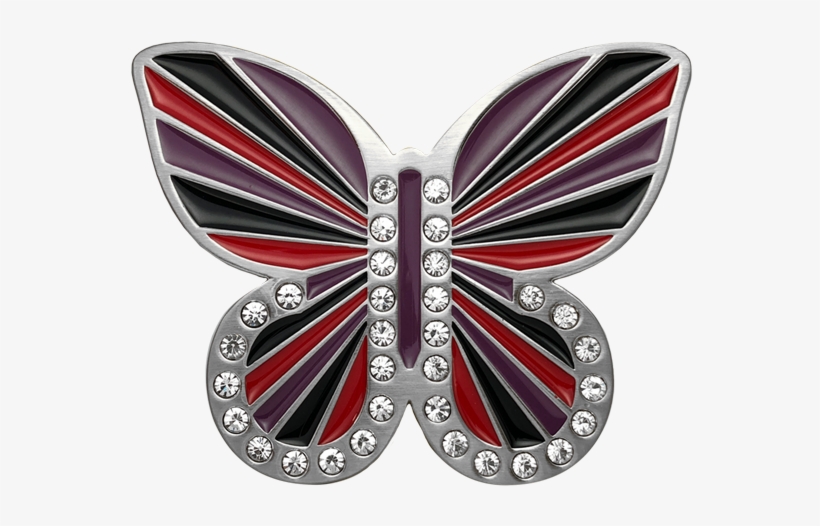 Red, Black And Purple Butterfly Buckle - Lycaena, transparent png #7783547