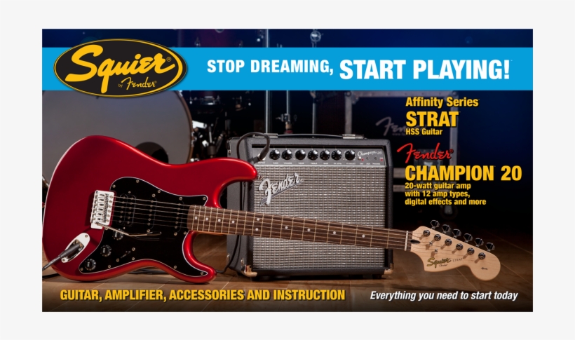 Fender Affinity Series Stratocaster Hss With Fender - Fender Champion 20 Pack, transparent png #7783830