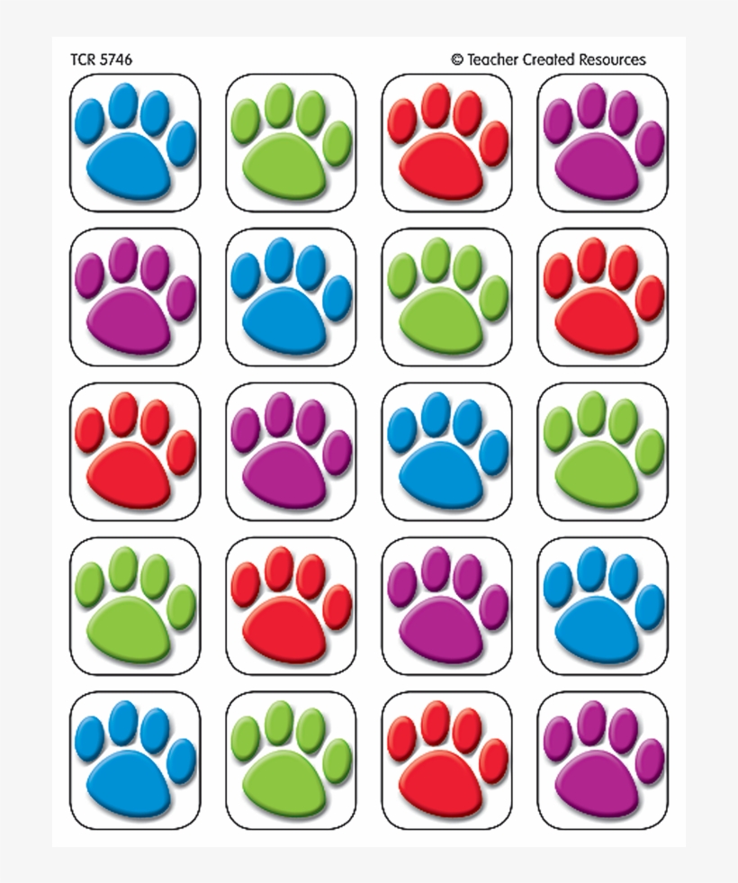 Tcr5746 Colorful Paw Prints Stickers Image - Colorful Paw Prints, transparent png #7784095