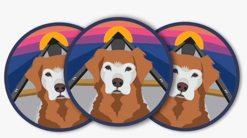 Golden Retriever Sticker For Water Bottle, Cooler, - Sticker Tumblr Golden Retriever, transparent png #7785738