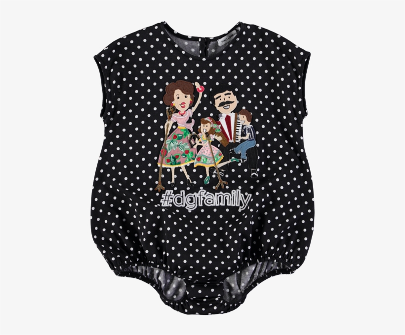 Picture Of Babies "dg Family" Applique Polka Dot Bodysuit - Dress, transparent png #7786016