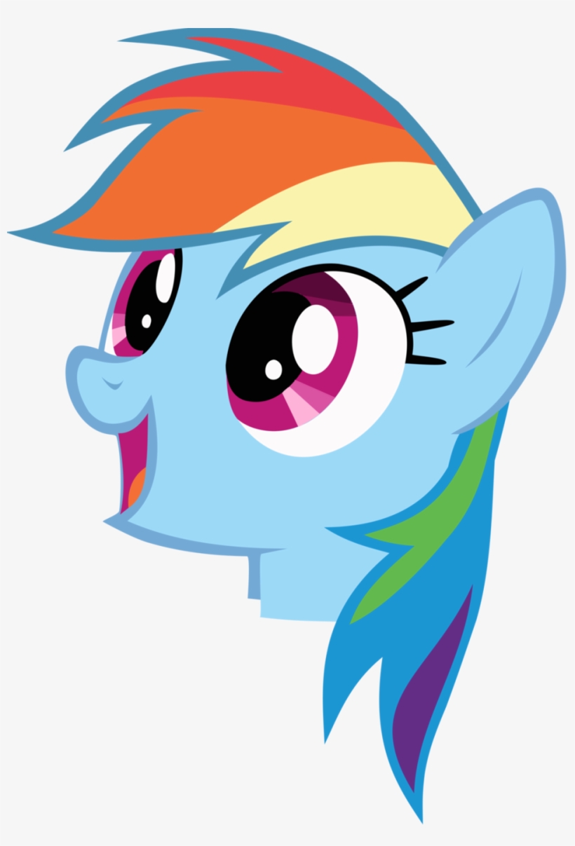 My Little Pony Clipart Head - My Little Pony Rainbow Dash Head, transparent png #7786689