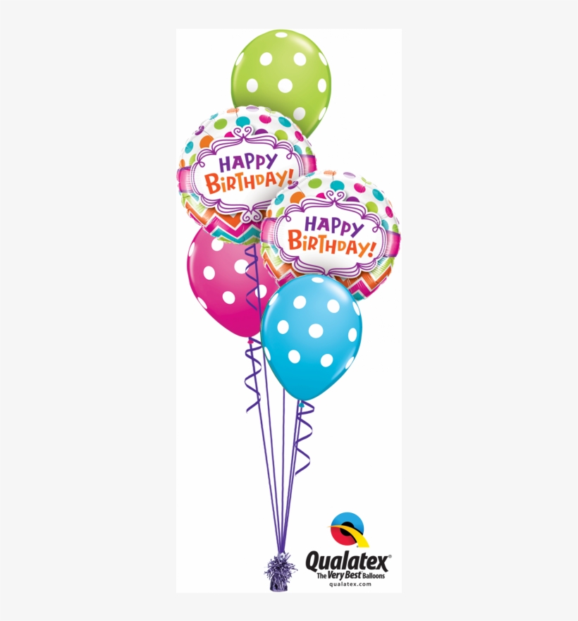 Chevron Dots Birthday Balloon Classic Bouquet Birthday - Balloon, transparent png #7788017