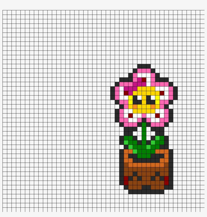 Pink Daisy In Pot Perler Bead Pattern / Bead Sprite - Bead, transparent png #7788191