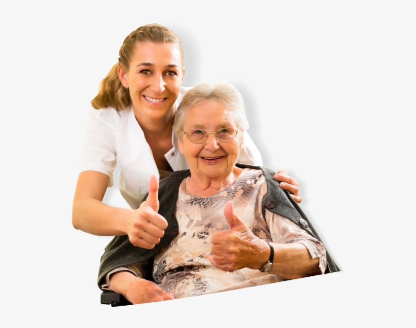 Nurse And An Elderly Doing A Thumbs-up Sign - Nursing Home, transparent png #7788686