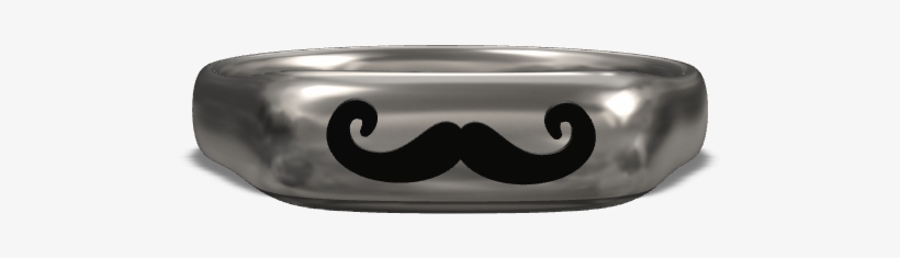 Hipster Mustache Bling - Titanium Ring, transparent png #7789791