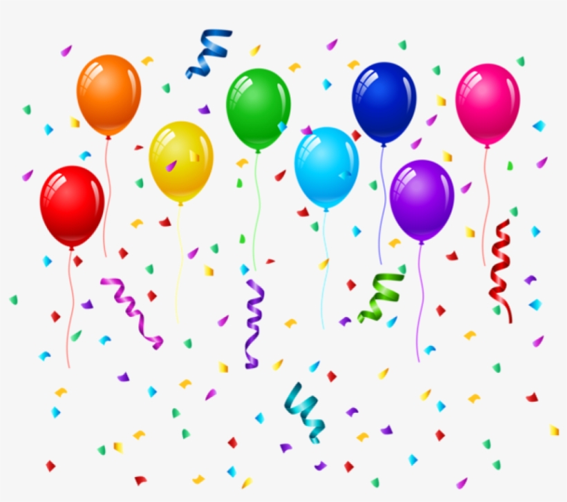 Free Png Download Confetti And Balloons Png Images - Birthday Balloons And Confetti Png, transparent png #7789831