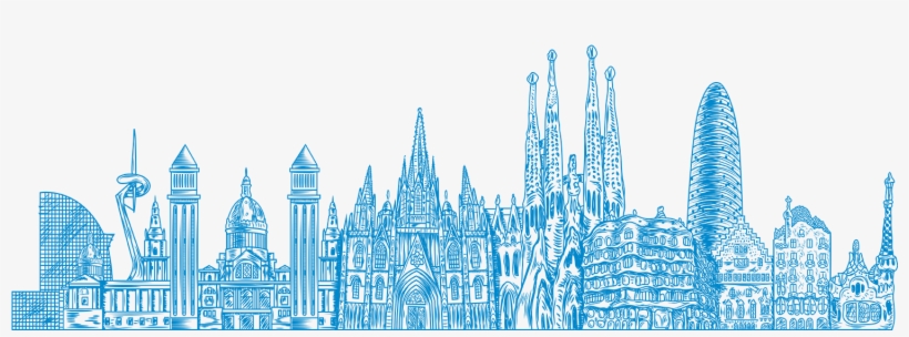 Rehabilitación Integral De Edificios Y Reformas De - Skyline Barcelona Vector Free, transparent png #7790330