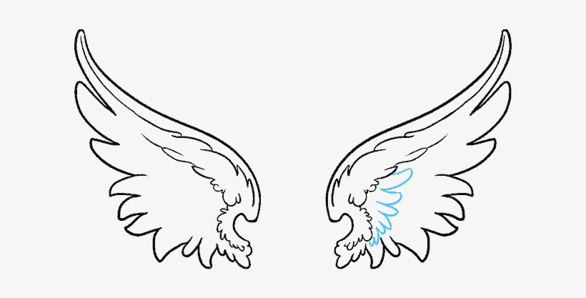 Clip Art Black And White Download How To Draw Angel - Angel Wing Drawing Png, transparent png #7791482