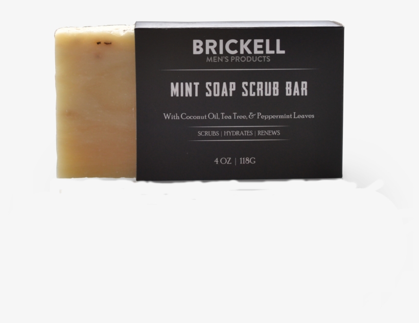 Brickell Soap Scrub Bar Mint - Bar Soap, transparent png #7791483