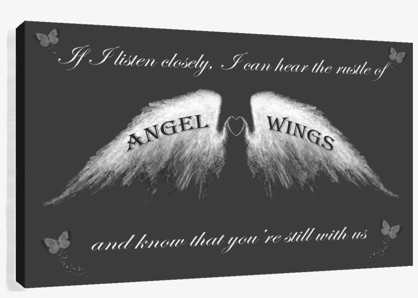 Details About Angel Wings Wall Art Picture 'if I Listen - Calligraphy, transparent png #7791719