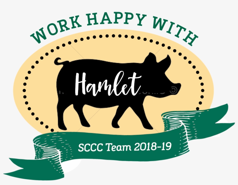 Hamlet Silhouette Badge - Domestic Pig, transparent png #7791927