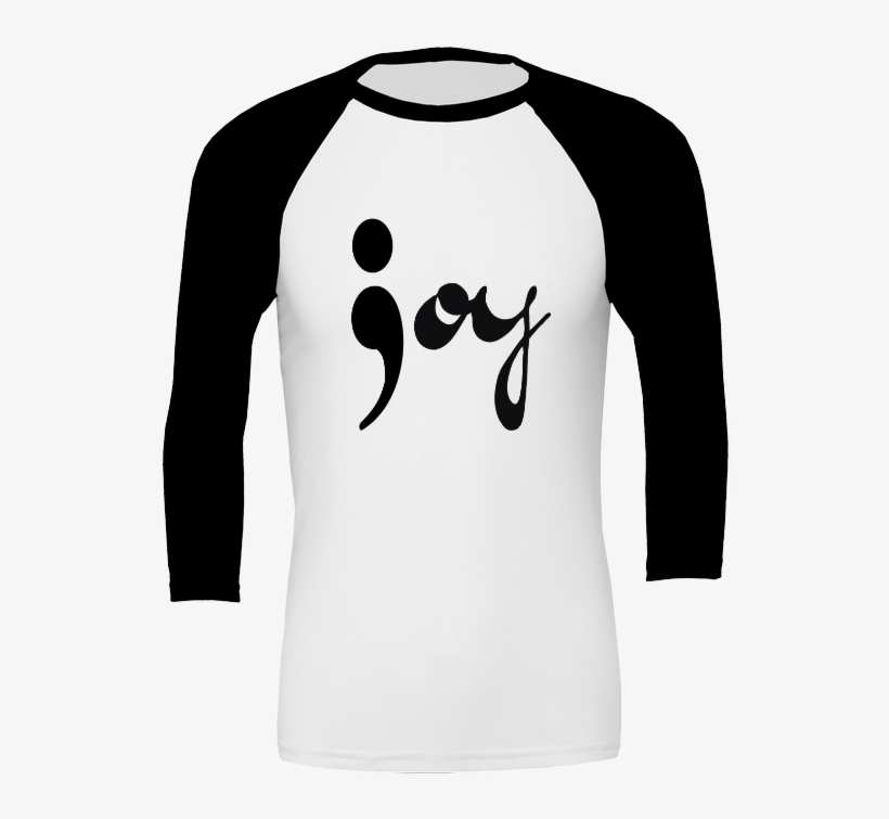 Joy Semicolon Unisex 3/4 Sleeve T-shirt - So So Def Jacket, transparent png #7792592