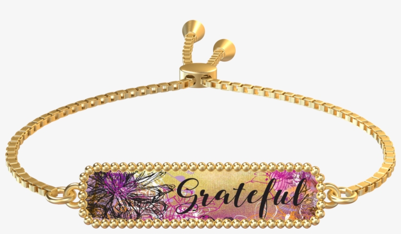 Grateful Gold Rectangle Bracelet - Bracelet, transparent png #7794206