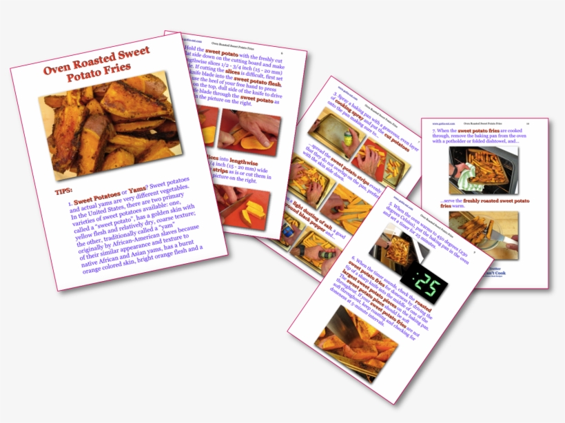 Oven Roasted Sweet Potato Fries Picture Book Recipe - Brochure, transparent png #7794518