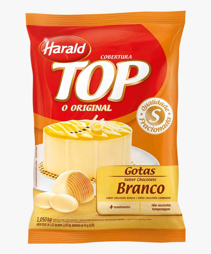 Harald Cobertura Gotas Branco 1050g - Chocolate Harald Top Meio Amargo, transparent png #7796131