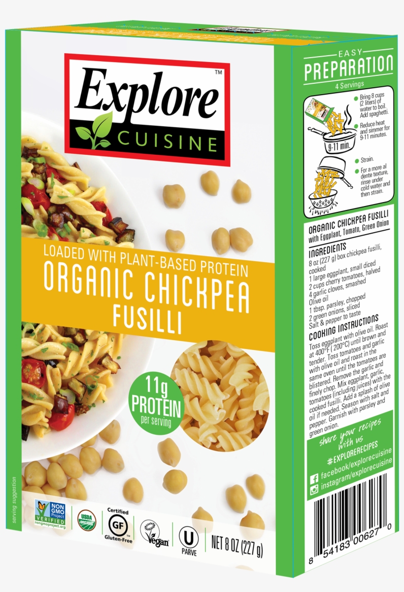 More Views - Explore Cuisine Chickpea Pasta, transparent png #7796439