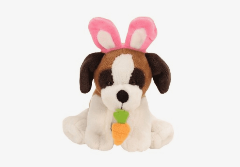 Animal Adventure Dog W/ Pink Bunny Ears & Carrot - Stuffed Toy, transparent png #7796648