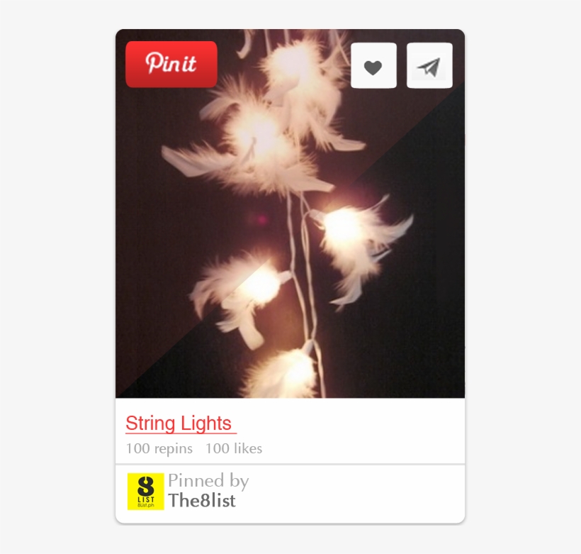 [/buffer] Party Decoration Diy Photo 7a - White Feather String Lights, transparent png #7798067