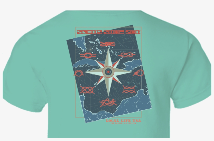 Nautical Compass And Knots Short Sleeve Tee - Fighter Aircraft, transparent png #7798524