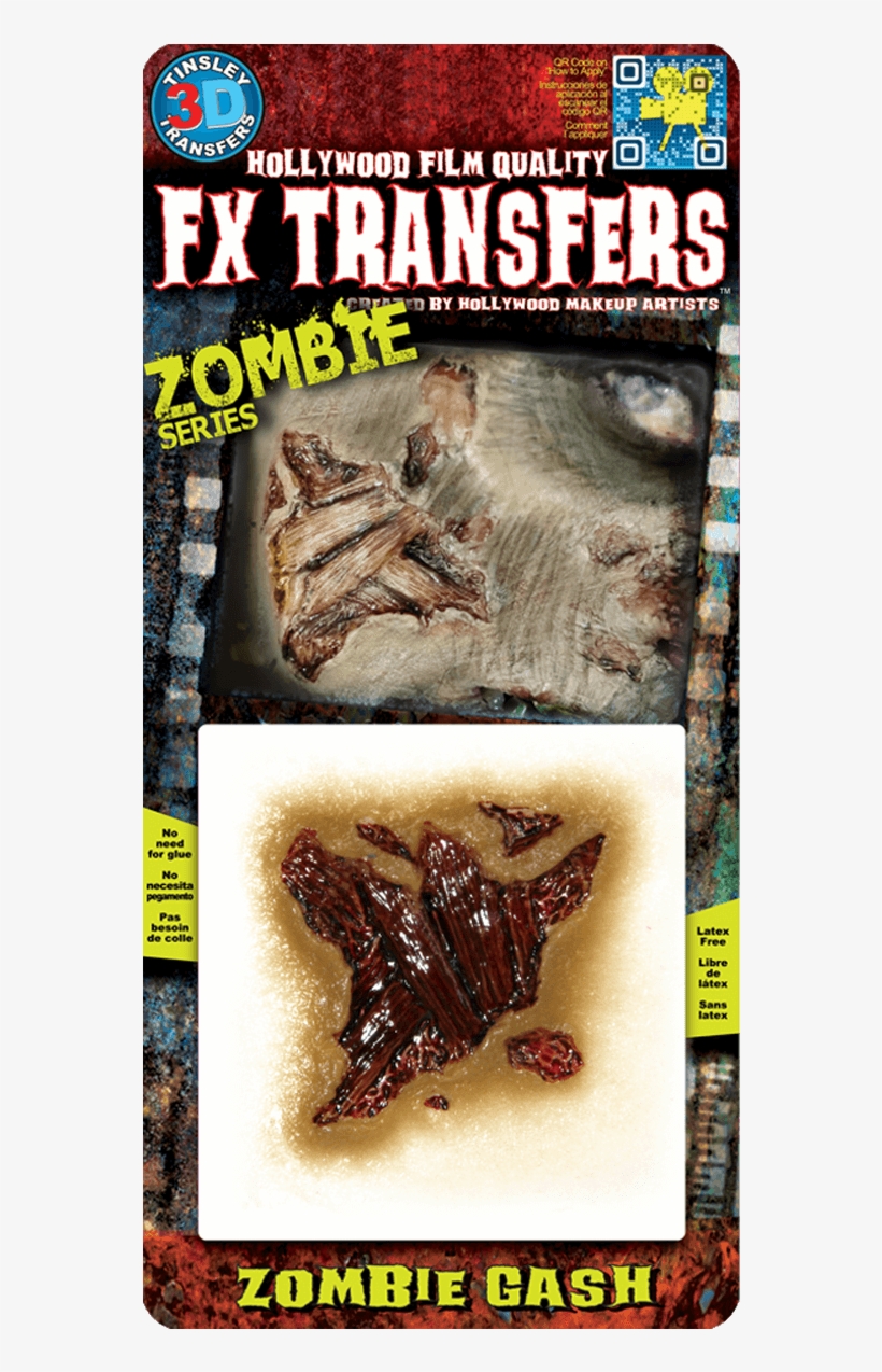 Zombie Gash Fx Transfer - Prosthetic Transfers, transparent png #7799305